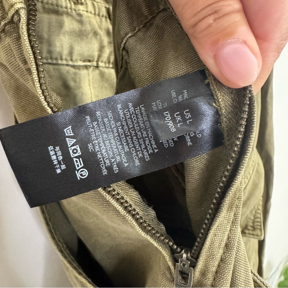 Free People Go West Utility Jumpsuit Army Sage Military Green Belted Fall Large - Picture 14 of 16